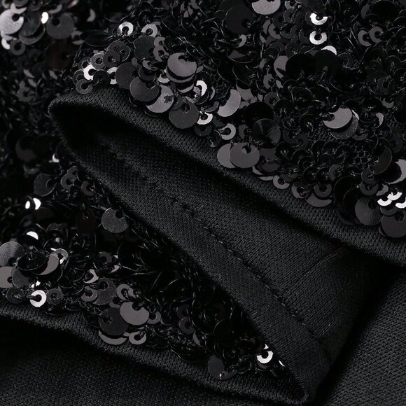 Black Party Women's Sequin Decorated Mini Skirt - Picture 6 of 6